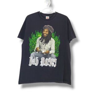 Vintage Bob Marley Graphic Band Shirt Black Size L